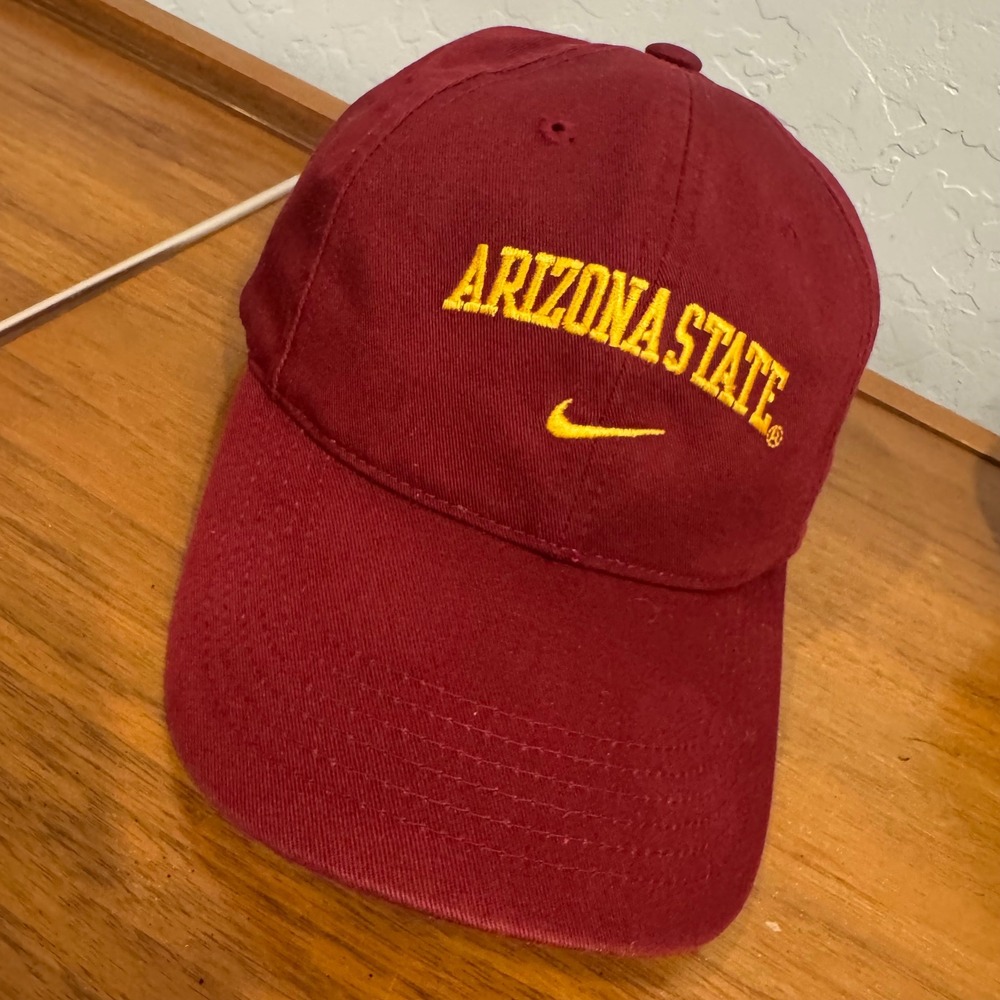 Nike Arizona State Hat Mens OSFA Maroon Excellent Embroidered Strapback Cap
